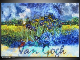 Glas schilderij Klassiek | Blauw, Geel, Zwart