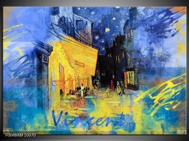 Foto canvas schilderij Klassiek | Blauw, Geel, Zwart