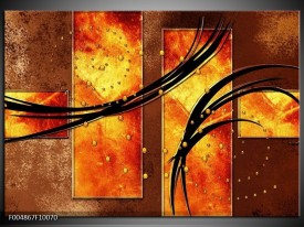 Foto canvas schilderij Modern | Geel, Bruin, Zwart