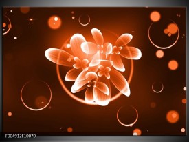 Foto canvas schilderij Bloem | Oranje, Bruin, Wit