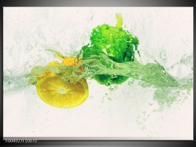 Glas schilderij Keuken | Groen, Geel, Wit