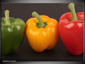 Foto canvas schilderij Paprika | Rood, Geel, Groen