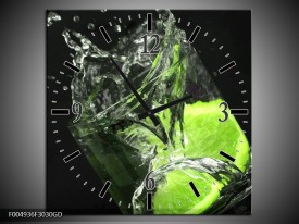 Wandklok op Glas Keuken | Kleur: Groen, Wit, Zwart | F004936CGD