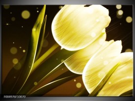 Foto canvas schilderij Tulp | Geel, Bruin