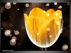 Foto canvas schilderij Tulp | Geel, Bruin