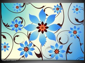 Foto canvas schilderij Modern | Blauw, Wit