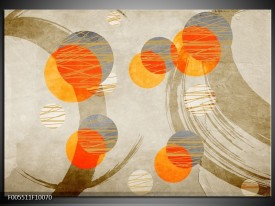 Glas schilderij Art | Oranje, Grijs, Geel