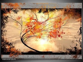 Foto canvas schilderij Bomen | Oranje, Grijs, Zwart