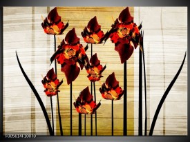 Foto canvas schilderij Tulp | Oranje, Zwart, Bruin