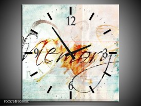 Wandklok op Glas Art | Kleur: Wit, Blauw | F005724CGD