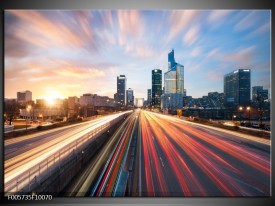 Foto canvas schilderij Weg | Blauw, Rood