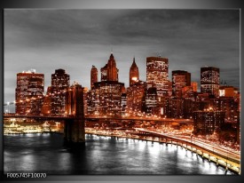 Foto canvas schilderij New York | Bruin, Zwart