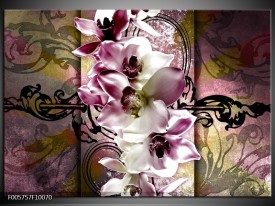 Foto canvas schilderij Orchidee | Paars, Wit