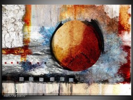 Foto canvas schilderij Cirkel | Bruin, Creme, Goud