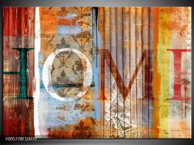 Glas schilderij Home | Bruin