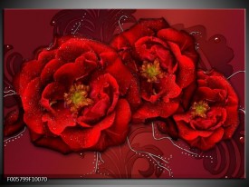Glas schilderij Bloem | Rood