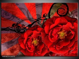 Foto canvas schilderij Modern | Rood, Zwart