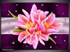 Foto canvas schilderij Modern | Paars, Roze