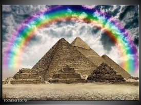 Foto canvas schilderij Piramide | Bruin, Creme