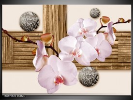 Foto canvas schilderij Orchidee | Roze, Grijs, Bruin