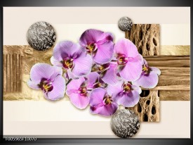 Foto canvas schilderij Orchidee | Roze, Wit, Bruin
