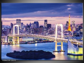 Foto canvas schilderij Brug | Blauw, Grijs