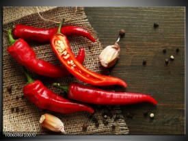 Foto canvas schilderij Paprika | Rood, Bruin