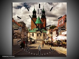 Wandklok op Canvas Monument | Kleur: Bruin, Grijs | F006062C