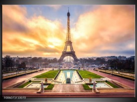 Foto canvas schilderij Eiffeltoren | Grijs, Bruin, Groen