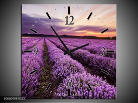 Wandklok op Canvas Lavendel | Kleur: Paars | F006079C