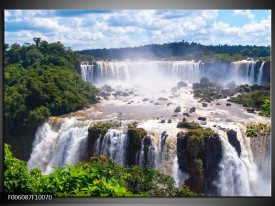 Foto canvas schilderij Waterval | Grijs, Groen