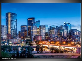 Glas schilderij Wolkenkrabber | Blauw