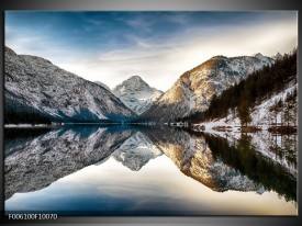 Foto canvas schilderij Bergen | Grijs, Blauw