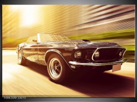 Foto canvas schilderij Mustang | Groen, Geel