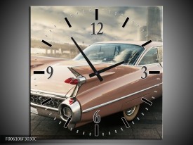 Wandklok op Canvas Oldtimer | Kleur: Bruin, Grijs | F006106C