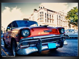 Foto canvas schilderij Oldtimer | Rood, Wit, Blauw