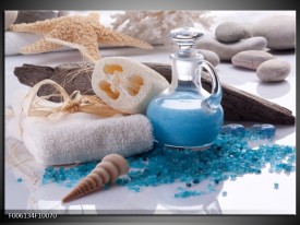 Glas schilderij Spa | Blauw, Wit