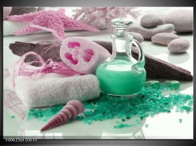 Glas schilderij Spa | Groen, Roze