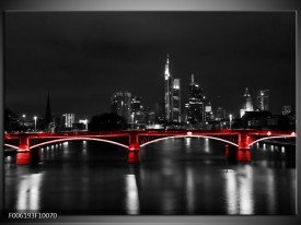 Foto canvas schilderij Brug | Rood, Grijs