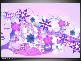 Foto canvas schilderij Abstract | Roze, Paars, Wit