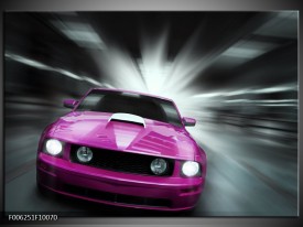 Glas schilderij Mustang | Paars, Roze, Grijs