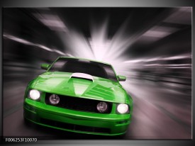 Glas schilderij Mustang | Groen, Grijs