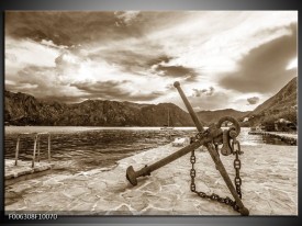 Canvas Schilderij Anker | Sepia