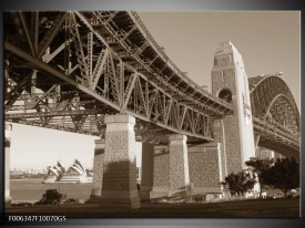 Glas Schilderij Steden | Sepia