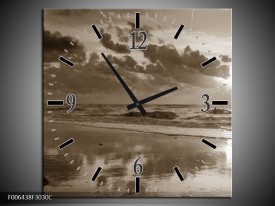 Wandklok Schilderij Zee | Sepia