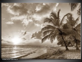 Glas Schilderij Strand, Zee | Sepia