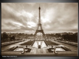 Glas Schilderij Parijs, Eiffeltoren | sepia