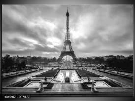 Glas Schilderij Parijs, Eiffeltoren | Zwart, Wit, Grijs