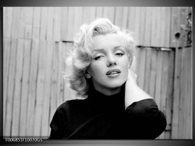 Glas Schilderij Marilyn Monroe | Zwart, Wit, Grijs