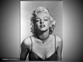 Glas Schilderij Marilyn Monroe | Zwart, Wit, Grijs